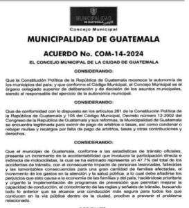 Acuerdo No. Com-14-2024Municipalidad de Guatemala 