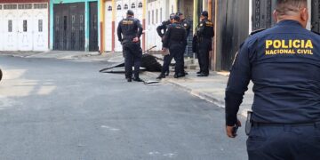 Escena del crimen en San Miguel Petapa.