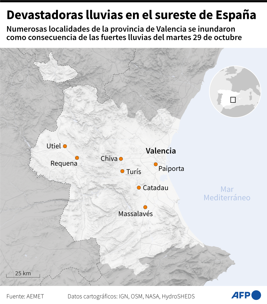 España continúa buscando víctimas tras las "inundaciones del siglo"